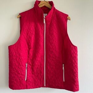 CJ Banks Lightweight Quilted Red Vest Size 1X